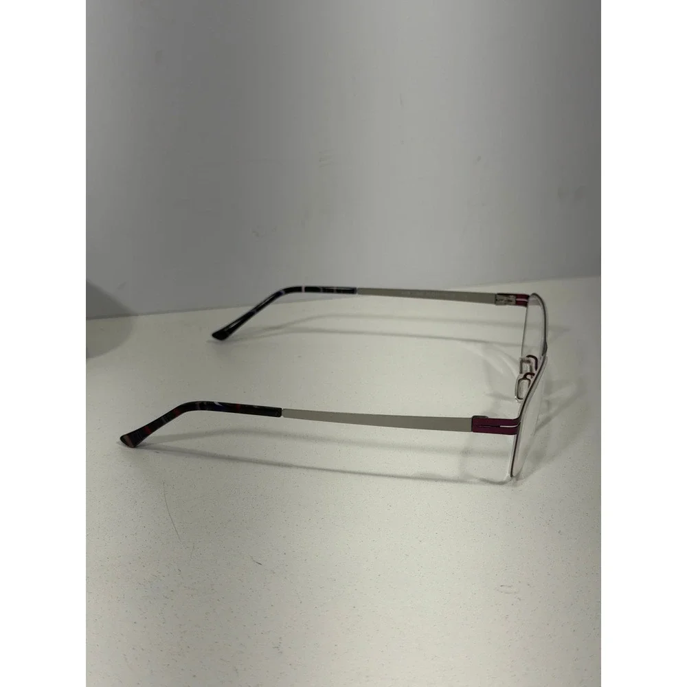 Prodesign‎ Denmark 6128 lilac Silver Rectangular Eyeglass light Frames Japan
